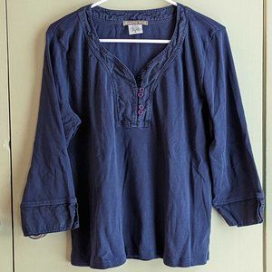 Blue henley-style top, XL